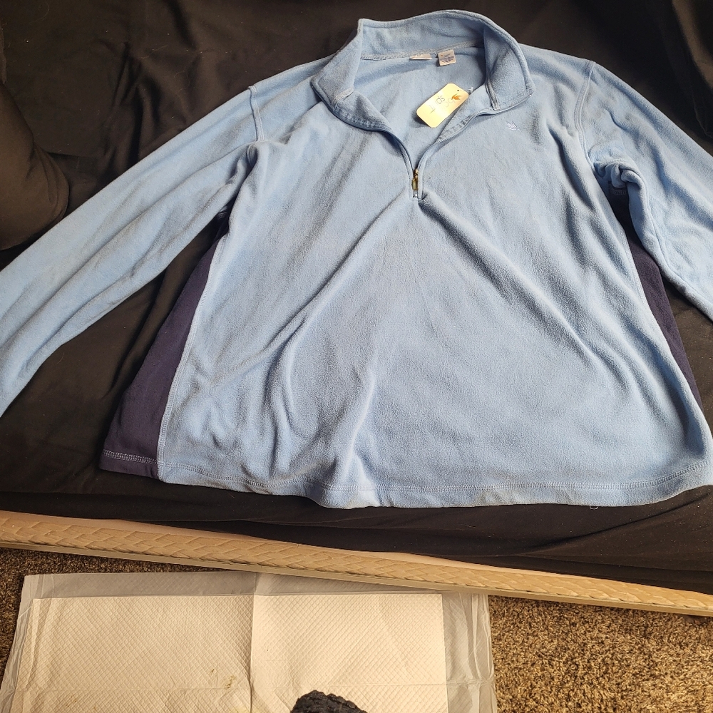 Women's Light Blue Quarter-Zip Sweater